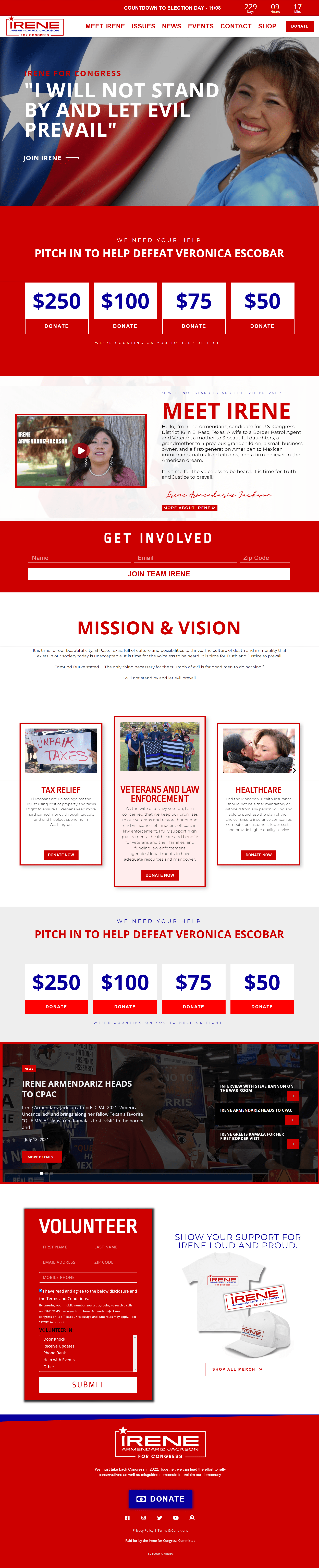 Republican candidate website design